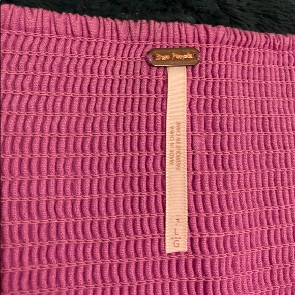 Free People Purple Eyelet Crop Top - Picture 2 of 3